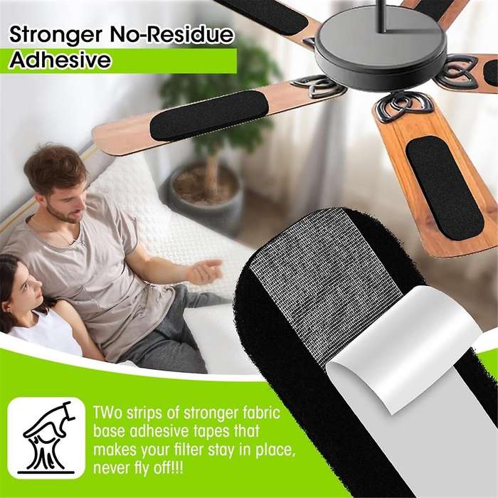 10PCS Ceiling Fan Filters Activated Carbon Air Filters Universal Home Self-Adhesive Ceiling Fan Blad