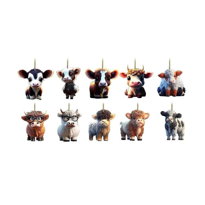 10PCS Christmas Decor Hanging Ornament Decorative Car Interior Pendant DIY Christmas Ornament Home D