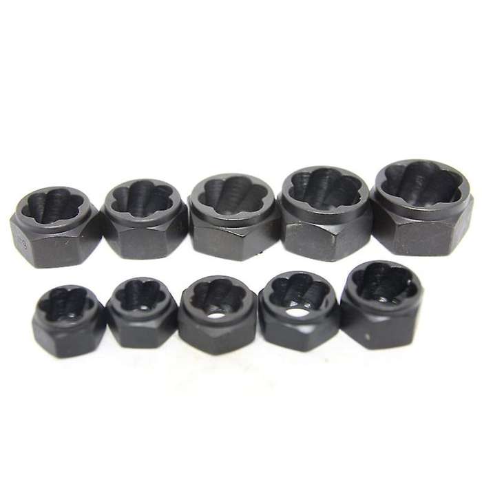 10Pcs Damaged Nut Remover Stud Set Metric Broken Removal Kit