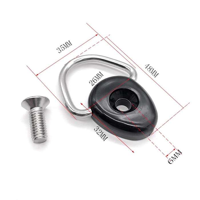 10PCS Durable Kayak Paddle Buckle Functional 304 Stainless Steel D Ring Boat Tie Down Loop Shackle F