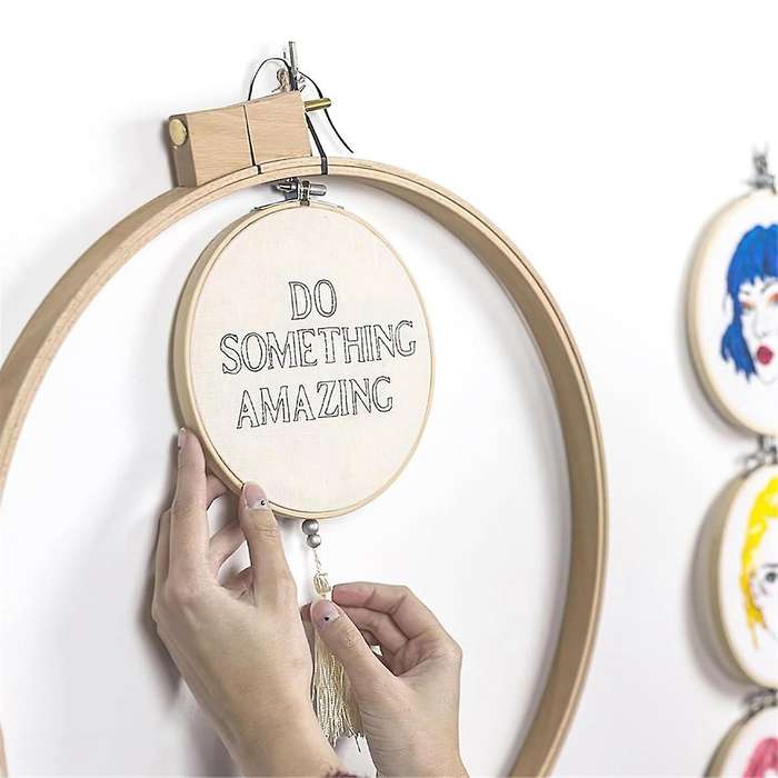 10PCS Embroidery Hoops, 6 Inch Adjustable Bamboo Circle Hoop Ring Bulk for Home Ornaments Craft