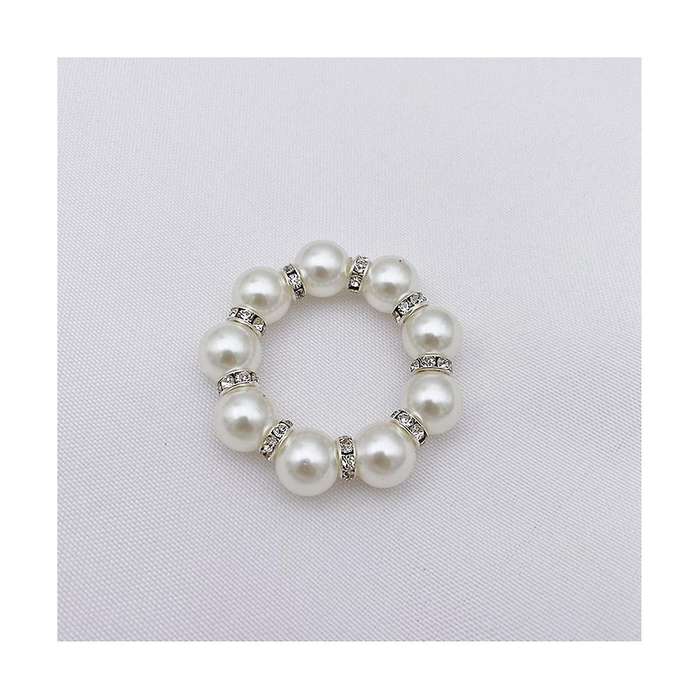 10pcs Imitation Napkin Ring Rhinestone Beaded Napkin Ring Holder for Dinner Table Decoration Party,