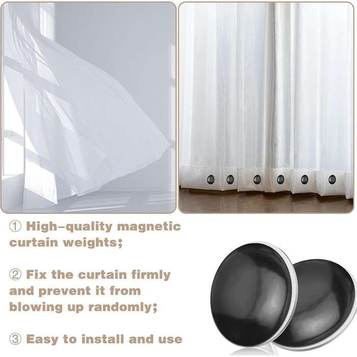 10pcs Magnetic Shower Curtain Weights, Prevent Outdoor Curtain From Blowing Around, Great for Draper