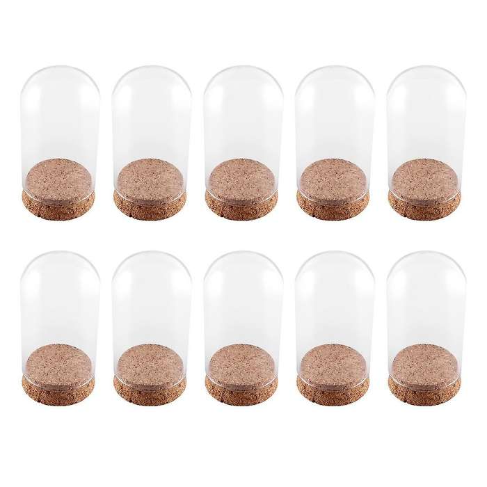 10pcs Mini Clear Glass Hemisphere Cover Dome Cabochon Office Room Table Display Decor Dry Flower Or