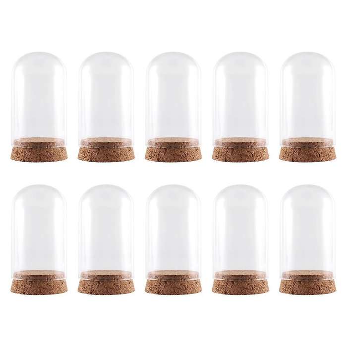 10pcs Mini Clear Glass Hemisphere Cover Dome Cabochon Office Room Table Display Decor Dry Flower Or