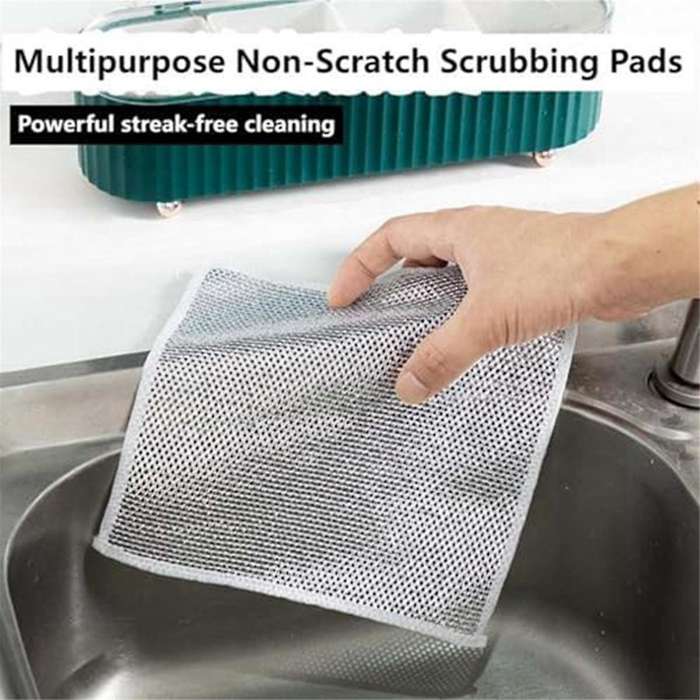10PCS Multipurpose Wire Dishwashing Rags for Wet and Dry, Reusable Kitchen Cleaning Towels Dish Clot