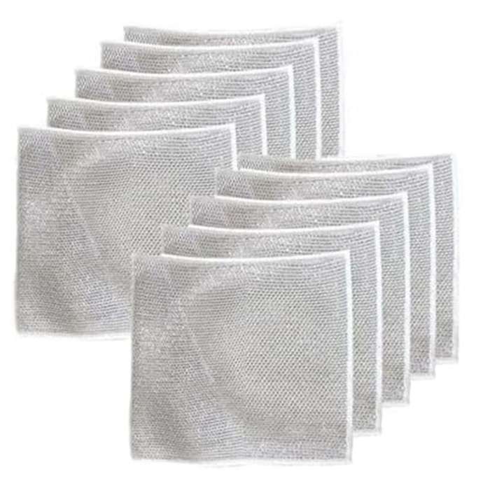 10PCS Multipurpose Wire Dishwashing Rags for Wet and Dry, Reusable Kitchen Cleaning Towels Dish Clot
