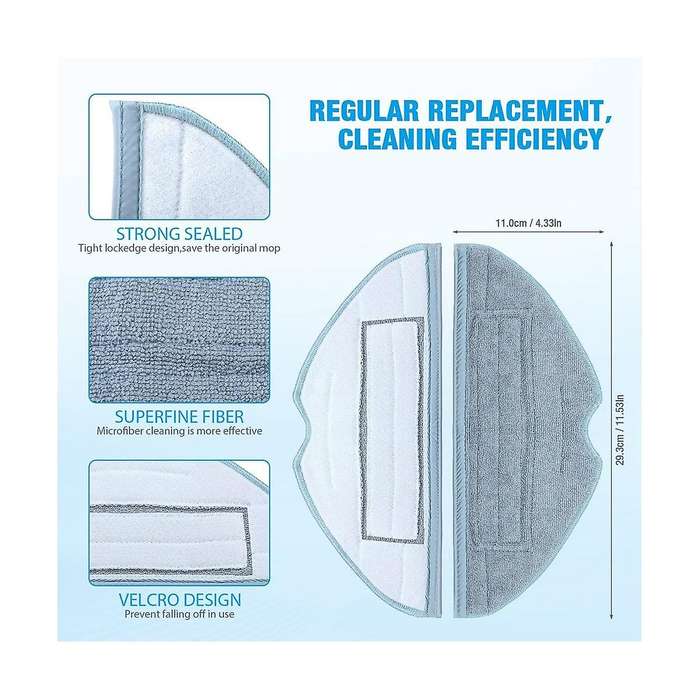 10PCS Mop Pads for S7 S7 + S7 MaxV, S7 MaxV Plus, T7S, T7 Plus, T7S Plus ,G10S, G10S PRO Robot Vacuu
