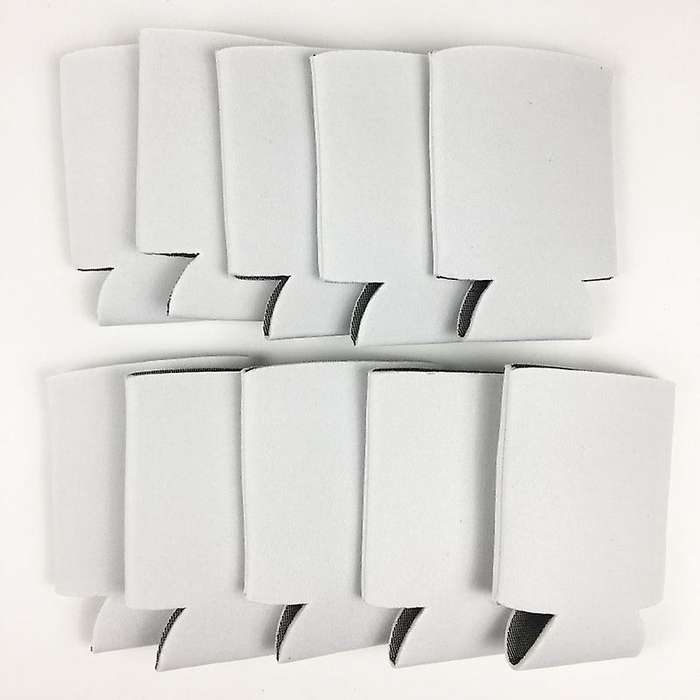 10PCS Neoprene Beer Can Cooler Drink Cup Bottle Sleeve Insulator Wrap Cover New White