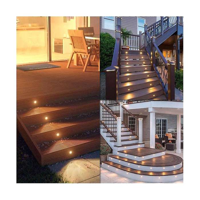 10pcs Outdoor Led Deck Light Ip67 Waterproof Recessed Stair Deck Lights Rgb Buried Light Power Cont