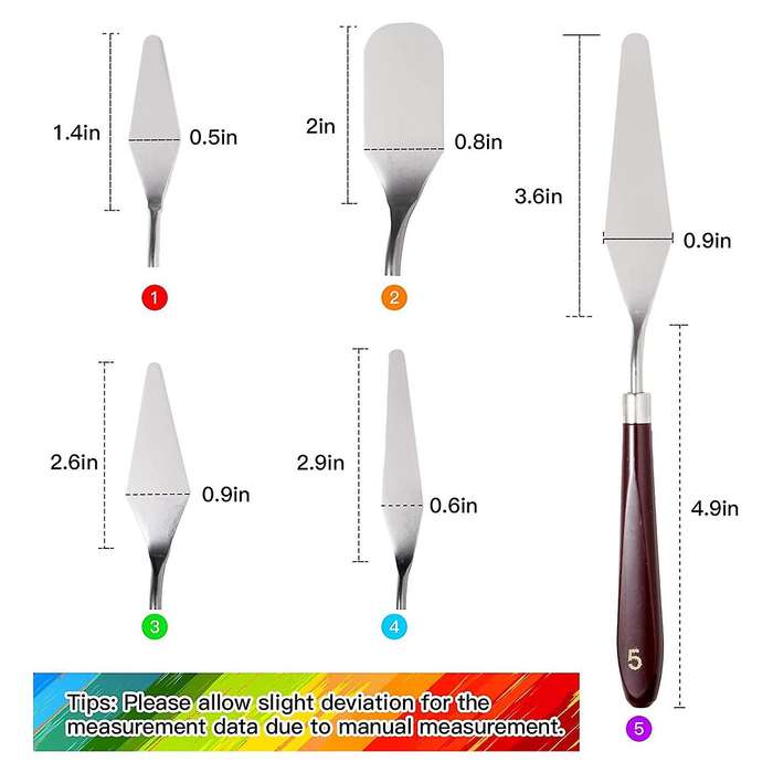 10pcs Palette Knife, Stainless Steel Painting Knife Set, Flexible Scraper Tray Knife, Oil Painting