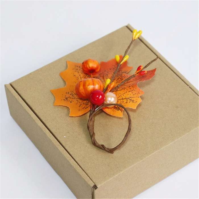 10PCS Pumkins Napkin Rings Thanksgiving Napkin Ring Holder Berry Napkin Ring Harvest Maple Fruit Pum