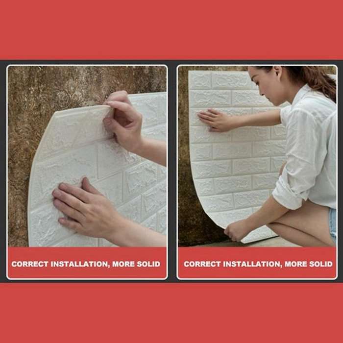 10Pcs Self-Adhesive 3D Brick Sticker DIY Waterproof Foam Wallpaper Room Kitchen Roof Ceiling Backgro