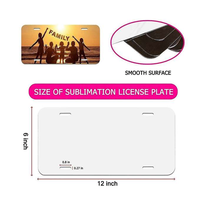 10pcs Sublimation License Plate Blank Heat Thermal Transfer Sheet Car License Plate Tag for Car Dec
