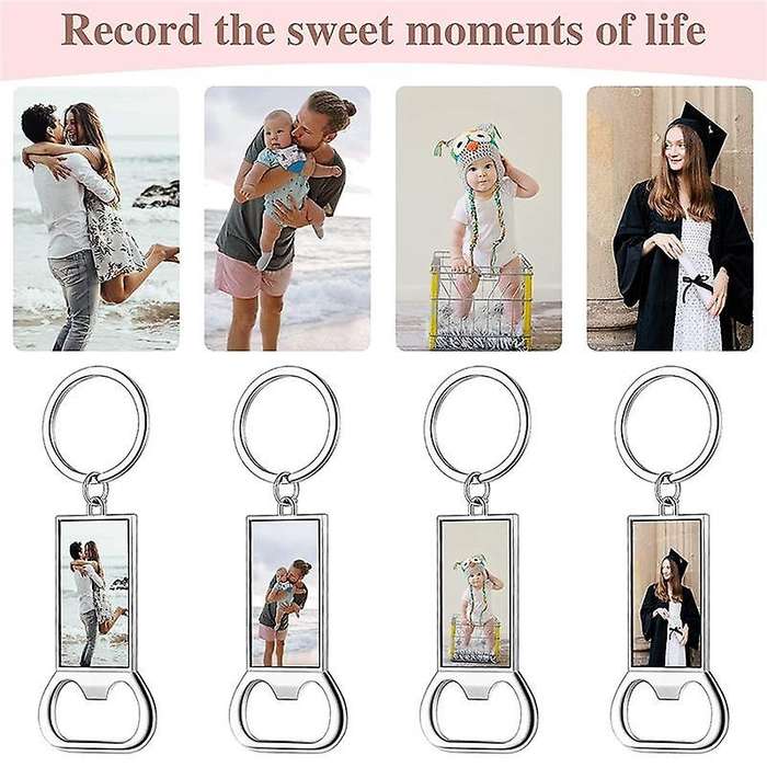 10pcs Sublimation Keychain Blanks - Sublimation Keychain Case Or Metal Sublimation Opener for Heat