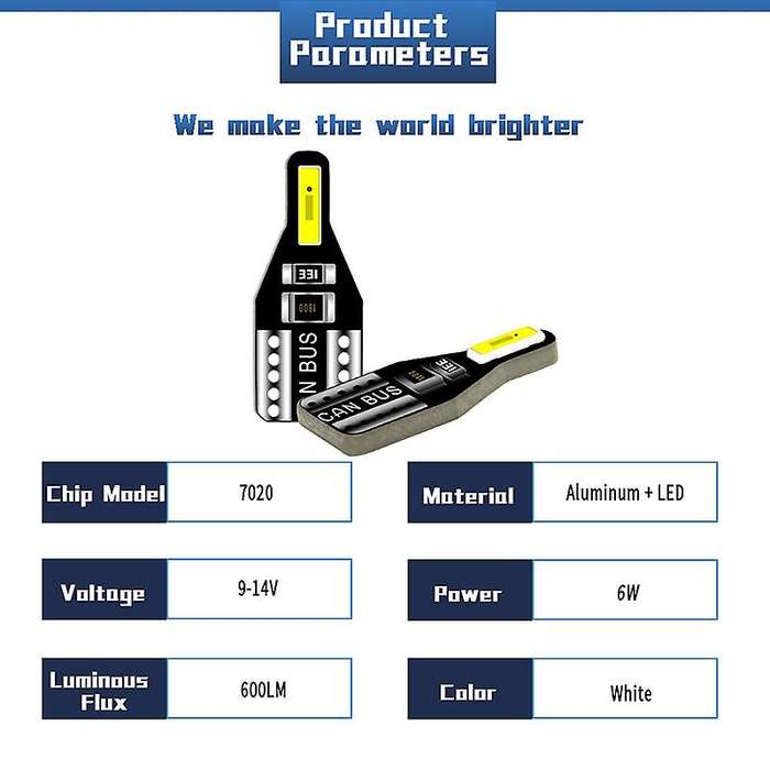 10pcs T10 W5w Led Car Interior Bulb Light for Avensis Opel Mokka Focus 2 3 Fiesta 12v