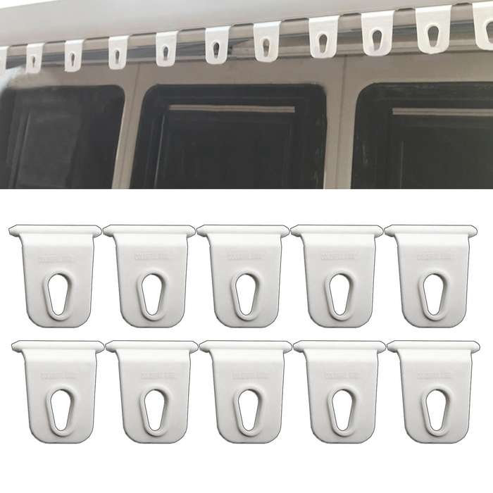 10Pcs Universal White RV Awning Hook Hanging Clothes Party Light Holder for Caravan Outdoor Camping