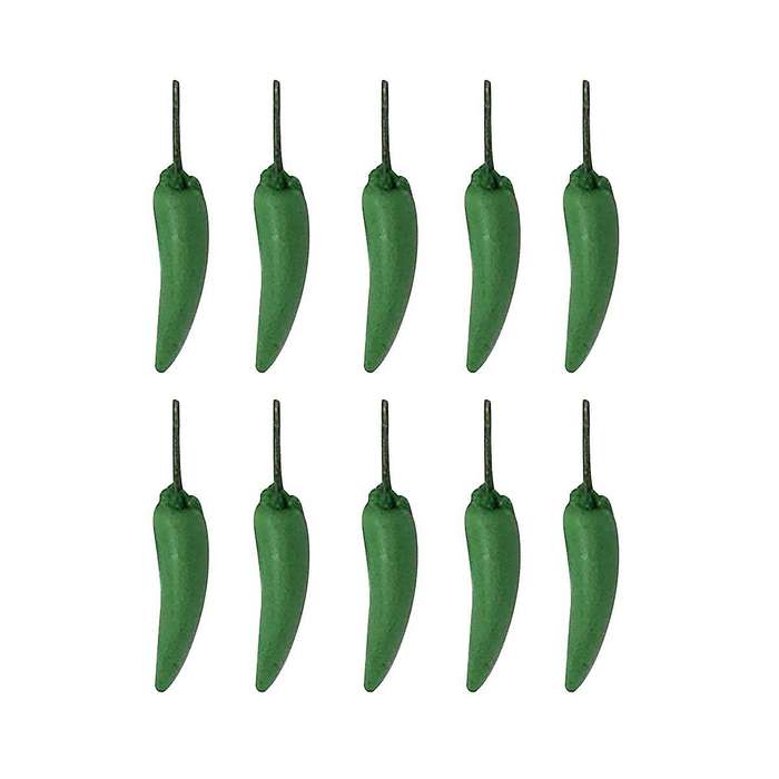 10pcs/lot Clay 1:12 Scale Fruit Food Vegetables Miniature Green Pepper for Doll Kitchen Toys