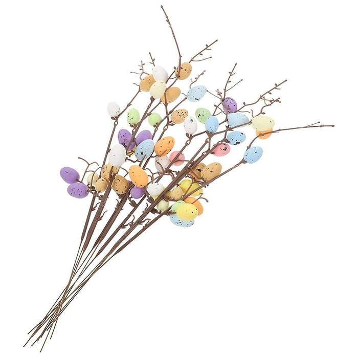10-Piece Easter Egg Branches, Easter Party Centerpieces, Artificial Plant Easter Eggs