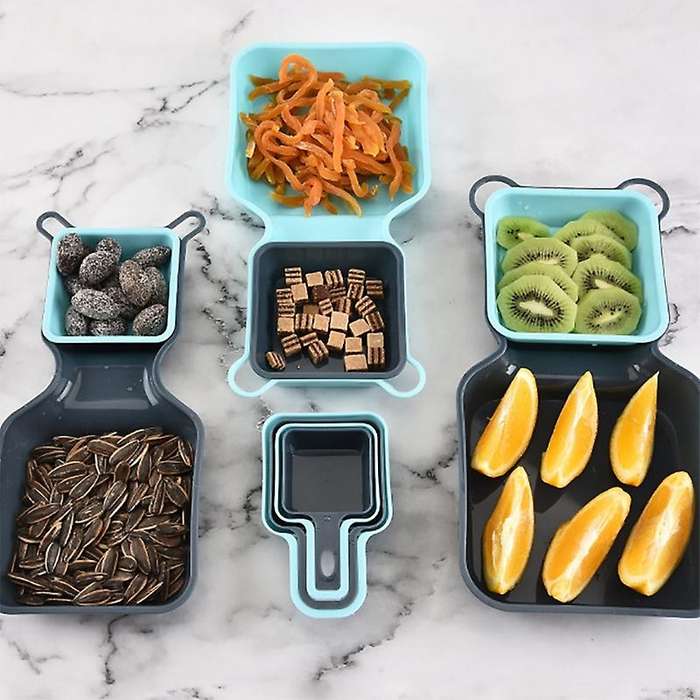 10-Piece Superior PP Food Plate Mixing Bowl Square Dried Fruit Snack Salad Kitchen Bowl Kitchen