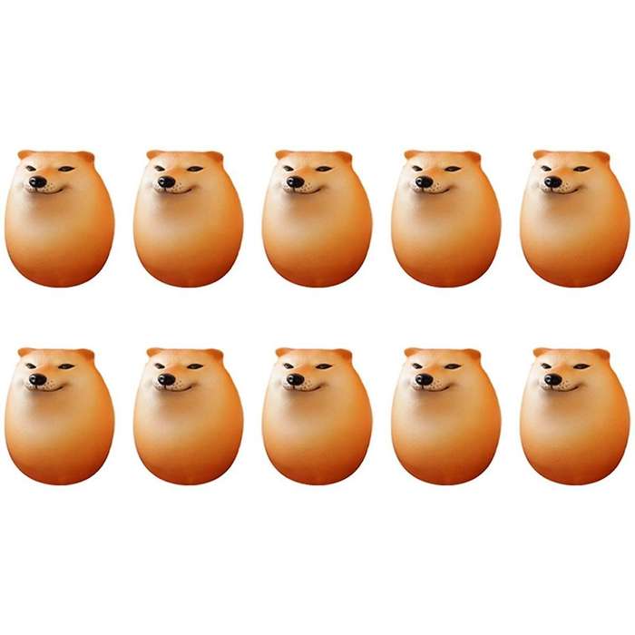 10x Egg Dog Shiba Inu Realistic Egg Shape Desk Decor Dog & Egg Union Decoration for Home Offices Fun