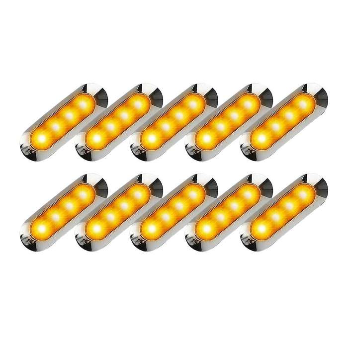 10x Led Trailer Truck Side Marker Lights 4led Clearance Rv 12v-24v