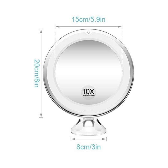 10x Magnifying Mirror with Light Makeup Mirror with Lights Dimmable Led Makeup Mirror for Bathroom B