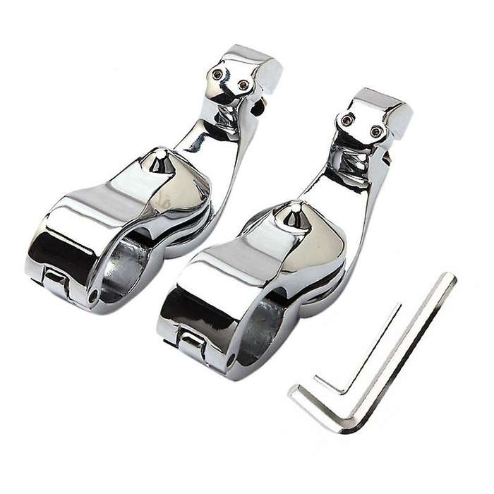 1-1/4Inch Short Angle Highway Pegs Mount Kit for Touring Road Glide Engine Guard Foot Pegs Mount Chr