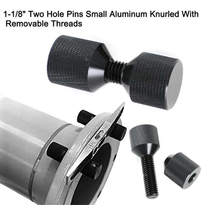 1-1/8inch Two Hole Pins Aluminum Construction 2 Hole Flange Alignment Pin with Anodized Oxide Black