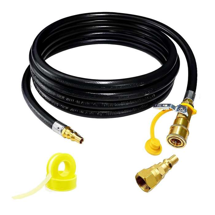 12 Ft Quick Connect Propane Hose for Rv to Grill, with 1/4 Inch Quick Key Connect Plug X 3/8 Inch Fe