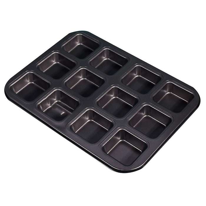 12 Cups Square Mini Bread Burger Muffin Cupcake Mold for Household Non-Stick Baking Pan Oven Trays P