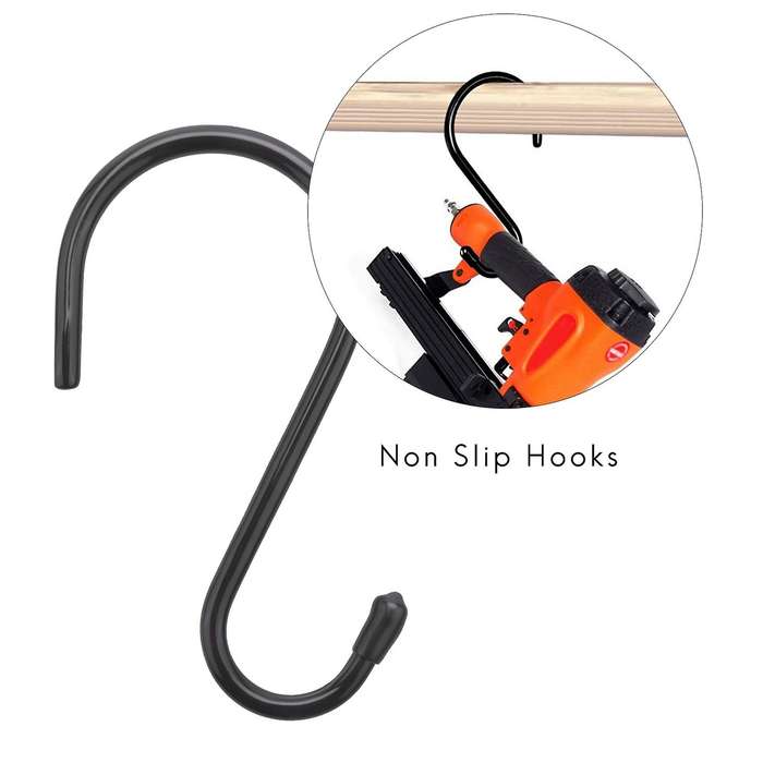 12 Pack 6 Inch Heavy Duty S Hooks for Hanging, Non Slip Rubber Coated S Hooks,Steel Metal Hooks for