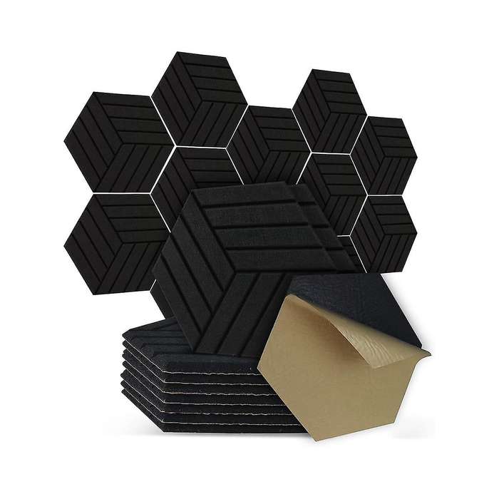 12 Pack Acoustic Panels Self-Adhesive Hexagon Acoustic Panels, Soundproof Wall Panels,Reducing Nois