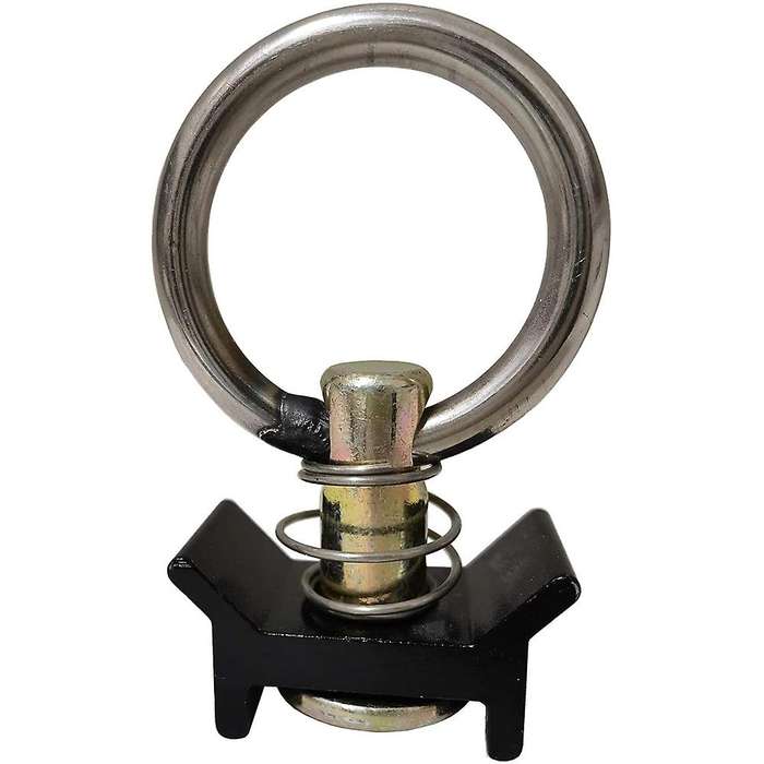 12 Pack Black L Track Single Stud Fitting with Round Ring for Airline Track Logistic Installation