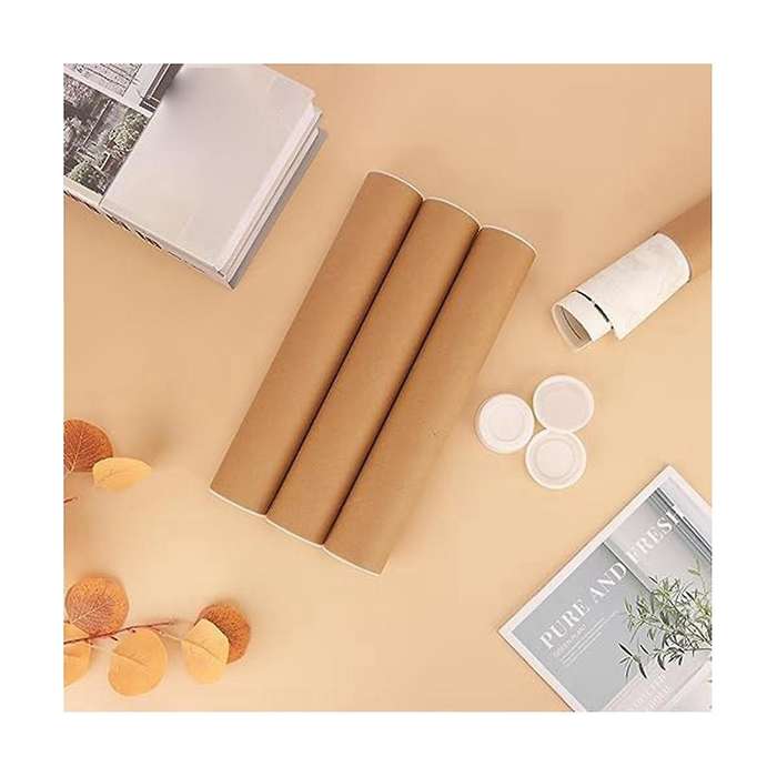 12 Pack Mailing Tubes with Caps for Packaging Posters, 2x12 Inch Cardboard Mailers Tube, Poster Tube