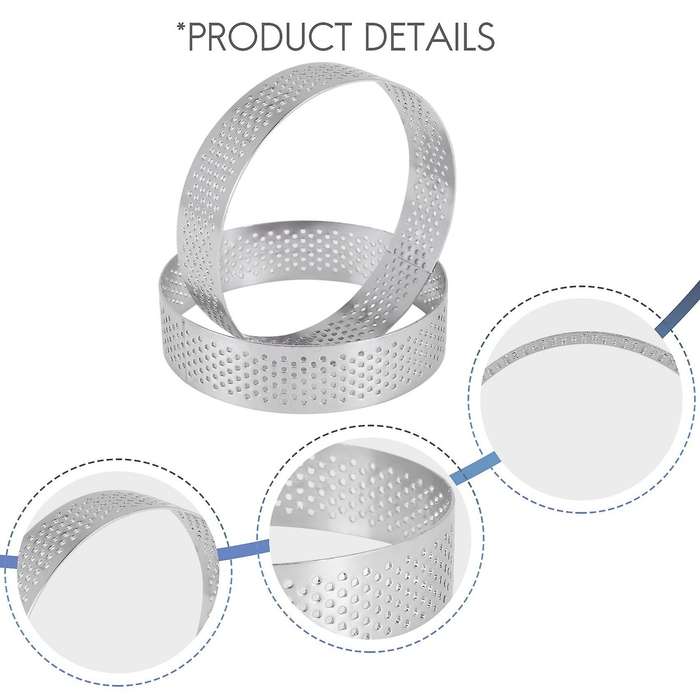 12 Pack Stainless Steel Tart Rings 3 In,PerCompatibleated Cake Mousse Ring