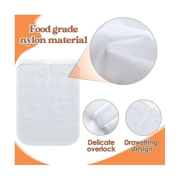 12 Pcs Nut Milk Bag Reusable Food Safe Nylon Bag Strainer Nut Milk Mesh Bag for Straining , Coffee