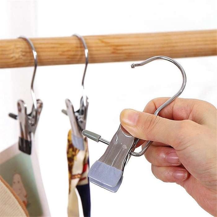 12 Pcs Laundry Hanging Hooks Clips, Travel Heavy Duty Clothes Clips, for Laundry, Closet, Socks, Clo