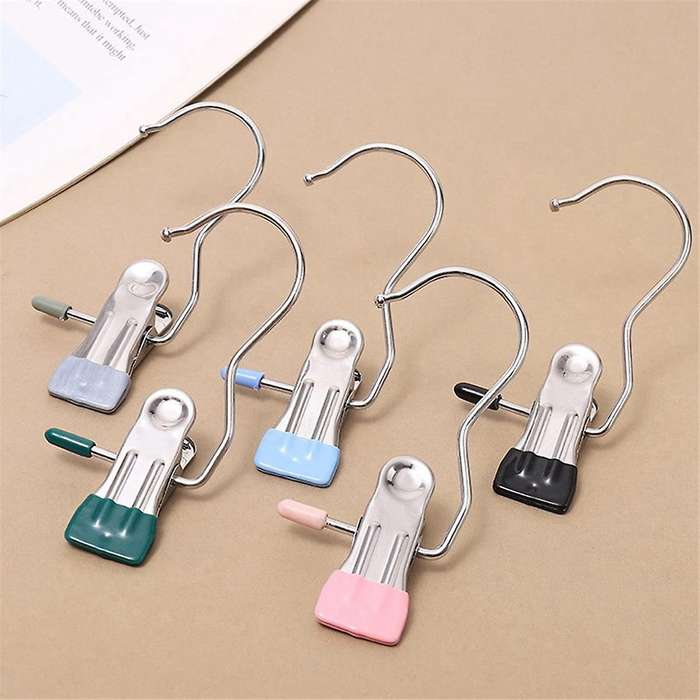 12 Pcs Laundry Hanging Hooks Clips, Travel Heavy Duty Clothes Clips, for Laundry, Closet, Socks, Clo