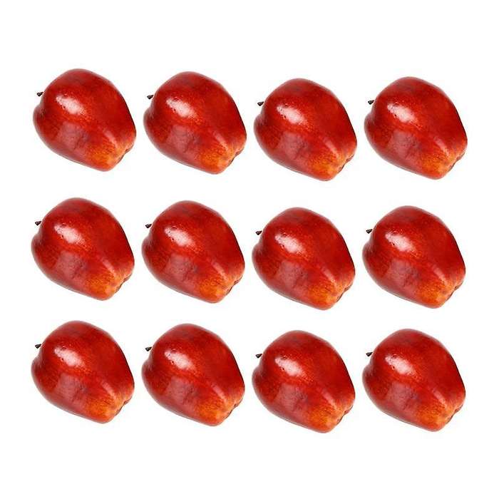 12 Pcs Fruit Apples Artificial Apples Lifelike Simulation Red Apples Home House Decor for Still Life