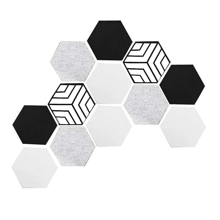 12 Pcs Self-adhesive Acoustic Panels,hexagon Sound Proof Panels,sound Absorbing Panels for Recordin