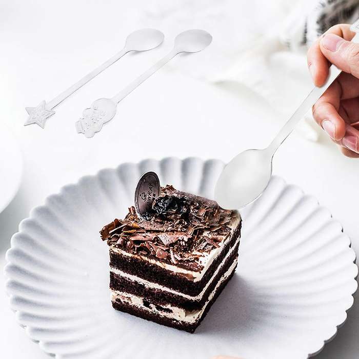 12 Pieces Christmas Coffee Spoon Stainless Steel Mini Spoon for Coffee Tea Soup Sugar Dessert Season