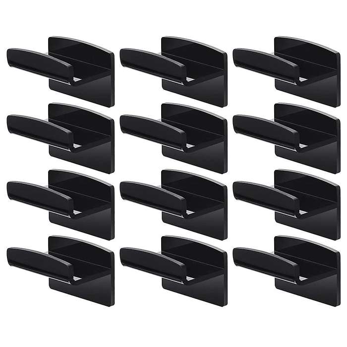 12 Pieces Hat Rack Hat Holder Organizer for Wall Hats Hanger Adhesive Hat Hooks Cap Display Rack, B