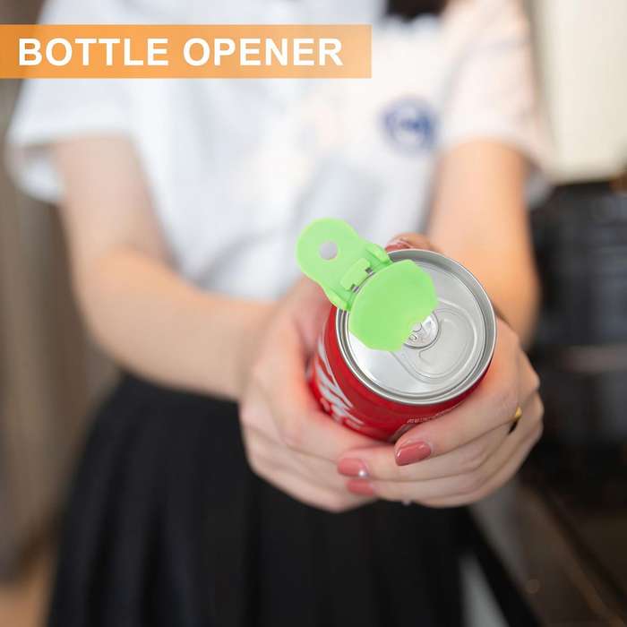 12 Pieces Color Manual Easy Can Opener, Premium Plastic Shields Tab Openers, Leakproof Soda Can Lid