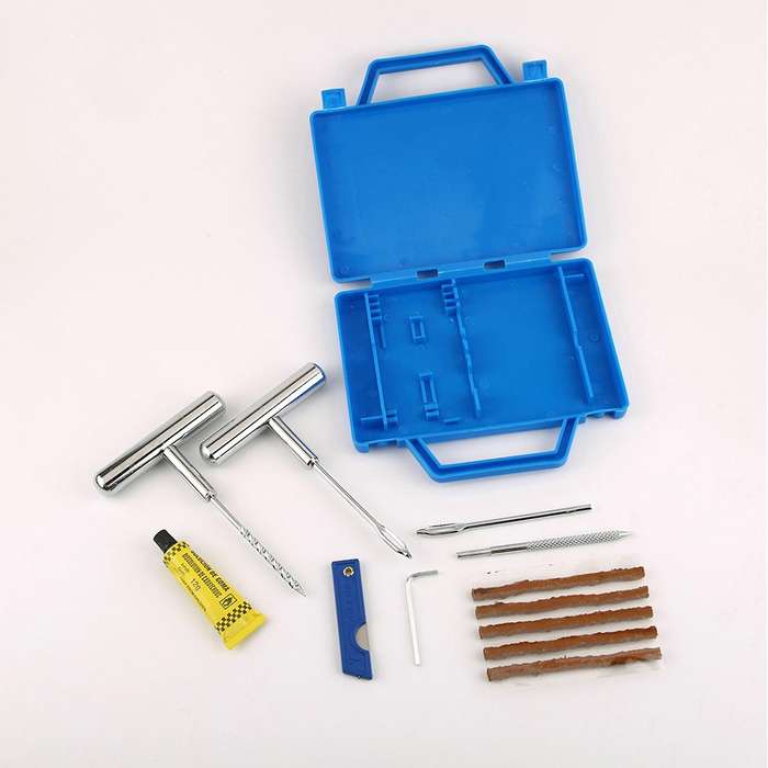 12 Pieces DIY Easy Repair Tire Puncture Repair Tool Portable Car Tire Repair Kit for Car Motorcycle