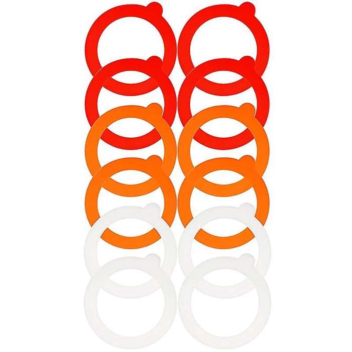 12 Pieces Silicone Jar Gasket Replacement Jar Seal, Leak-Proof Airtight Gasket Sealing Rings Jar Lid