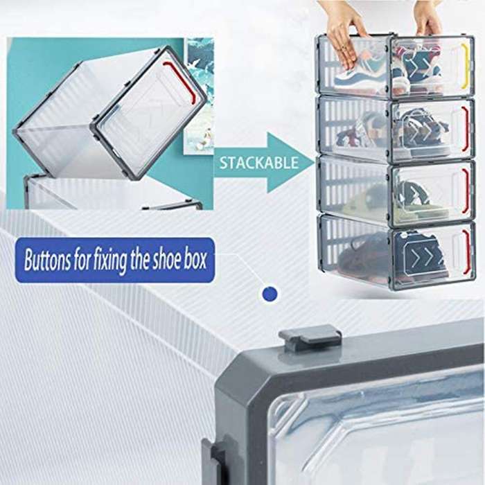 12 Pieces Shoe Storage Box,Stackable Shoe Box,Storage Box,with Lid,Waterproof Sneaker Storage,for Me