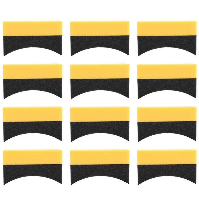 12 Pieces Tire Contour Dressing Applicator Pads Color Polishing Sponge Wax Buffing Pads Tire Shine