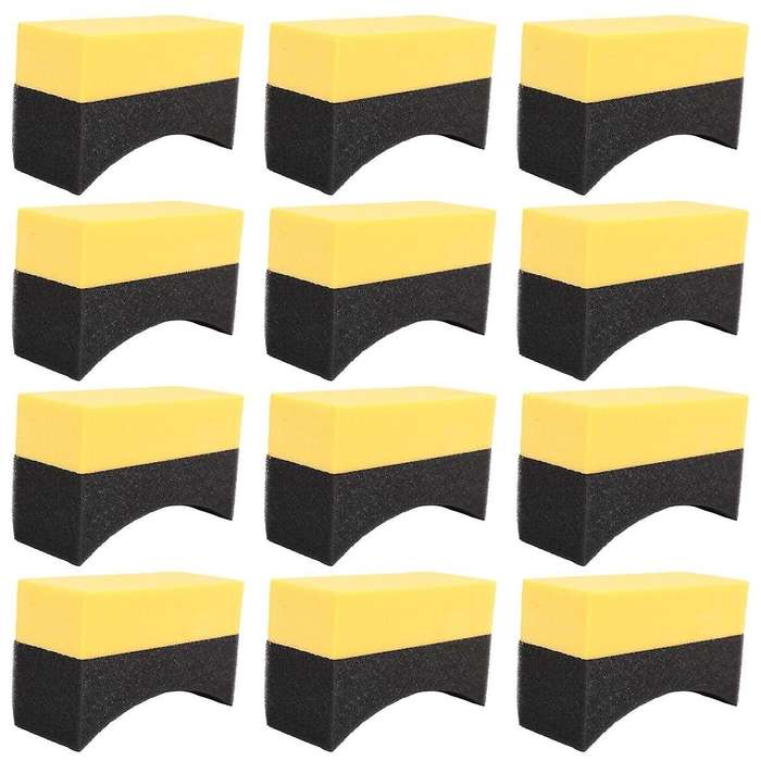 12 Pieces Tire Contour Dressing Applicator Pads Color Polishing Sponge Wax Buffing Pads Tire Shine