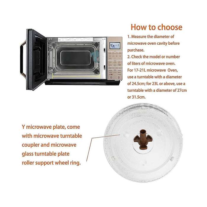 12.5 Inch Universal Microwave Glass Plate Microwave Glass Turntable Plate Replacement For